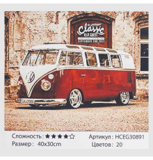 Картина за номерами HCEG 30891 (30) "TK Group", "Червоний фургончик", 40х30 см, в коробці