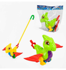 Каталка 0360 (72/2) "Дракончик" на паличці, розмахує крилами, 2 кольори, в пакеті