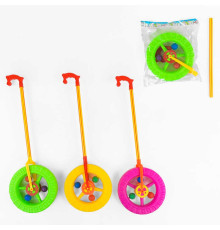 Каталка 306 (84/2) 3 кольори, з тріскачкою, в пакеті, ВИДАЄТЬСЯ ТІЛЬКИ МІКС ВИДІВ