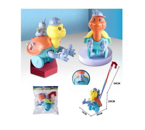 Каталка 388 (60/2) "Черепашка", 2 види, на паличці, з дзвіночком, у пакеті – в наличии! Купите сейчас у KAZKOVA