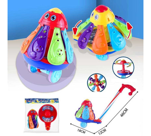 Каталка 393 (72/2) 2 види, “Карусель”, на паличці, з дзвіночком, у пакеті – в наличии! Купите сейчас у KAZKOVA