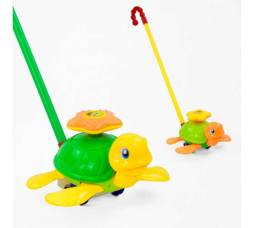 Каталка 0361 (72/2) "Черепашка" на паличці рухає ніжками, з брязкальцем, 2 кольори, в пакеті – в наличии! Купите сейчас у KAZKOVA