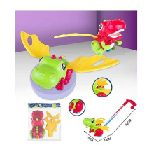 Каталка 389 (72/2) 2 види, на паличці, динозавр, з дзвіночком, у пакеті