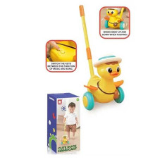 Каталка 845 (48/2) пісні англійською, мелодії, кумедні звуки, сенсорна ділянка - капелюшок, підсвічування, рухає крильцями, перекочується з боку на бік, в коробці