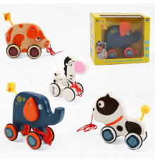 Каталка 327 /330/331/332 (48/2) мотузочка, гумові накладки на колесах, в коробці, ВИДАЄТЬСЯ ТІЛЬКИ МІКС ВИДІВ