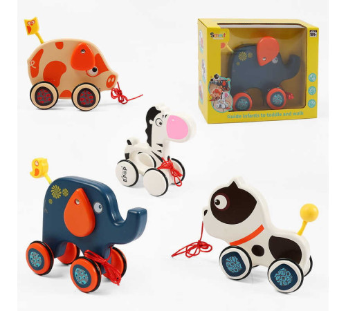 Каталка 327 /330/331/332 (48/2) мотузочка, гумові накладки на колесах, в коробці, ВИДАЄТЬСЯ ТІЛЬКИ МІКС ВИДІВ – в наличии! Купите сейчас у KAZKOVA