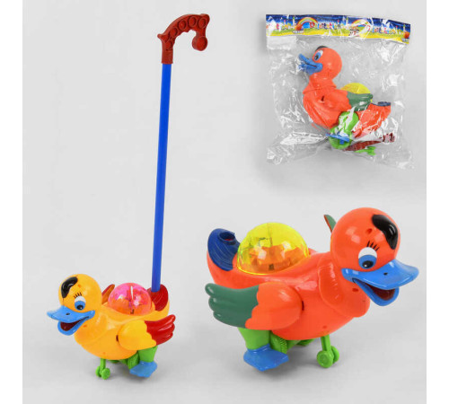 Каталка Каченя 316 (72/2) 2 види, світло, дзвіночок, з ручкою, в пакеті – в наличии! Купите сейчас у KAZKOVA