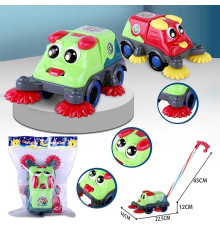 Каталка 390 (60/2) 2 види, на паличці, машинка, з дзвіночком, у пакеті