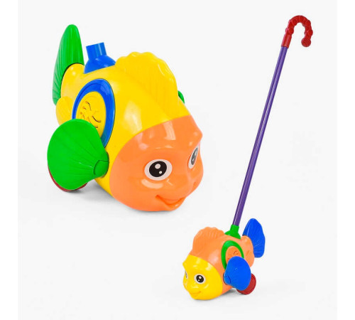 Каталка 0366 (96/2) "Рибка" на паличці, з брязкальцем, рухає плавниками, в пакеті – в наличии! Купите сейчас у KAZKOVA