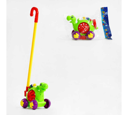 Каталка 0513 (72/2) "Динозаврик", на паличці, з дзвінкими елементами, у пакеті – в наличии! Купите сейчас у KAZKOVA