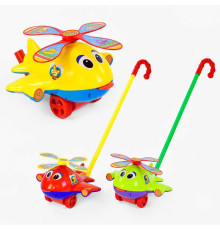 Каталка 0368 (72/2) "Вертоліт" на паличці, 3 кольори, з брязкальцем, в пакеті, ВИДАЄТЬСЯ ТІЛЬКИ МІКС ВИДІВ