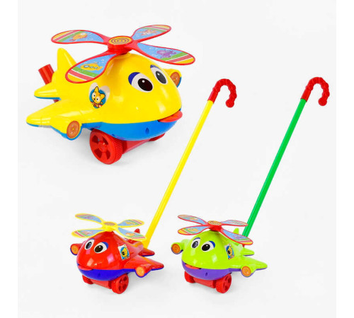 Каталка 0368 (72/2) "Вертоліт" на паличці, 3 кольори, з брязкальцем, в пакеті, ВИДАЄТЬСЯ ТІЛЬКИ МІКС ВИДІВ – в наличии! Купите сейчас у KAZKOVA