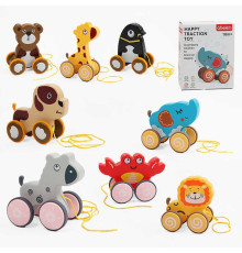 Каталка 58070-78 (96) “Тваринка”, пластикова, рухомі елементи, прорезинені колеса, шнурочок, в коробці