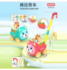 Каталка 8517 D (48/2) 2 кольори 2 види, 13 см х 21 см х 46 см, дзвіночок, обертається фігурка, в пакеті