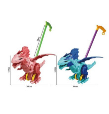 Каталка 198-22 (72/2) 2 види, "Динозавр", висота 38 см, рухливі елементи, в пакеті