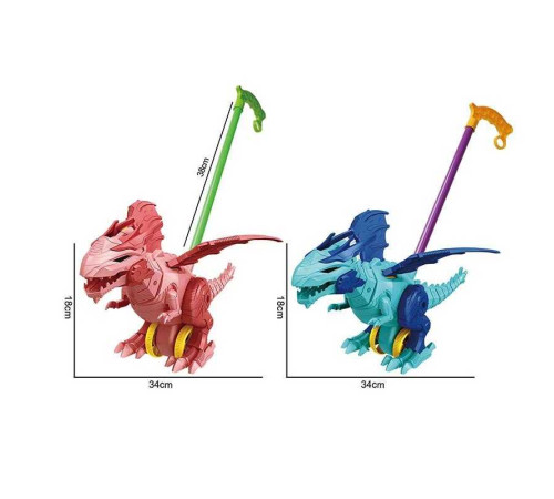 Каталка 198-22 (72/2) 2 види, "Динозавр", висота 38 см, рухливі елементи, в пакеті – в наличии! Купите сейчас у KAZKOVA