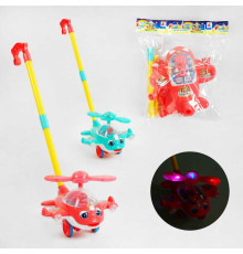 Каталка 8555 В (72/2) "Гвинтокрил", 2 кольори, підсвічування, дзвіночок, в пакеті