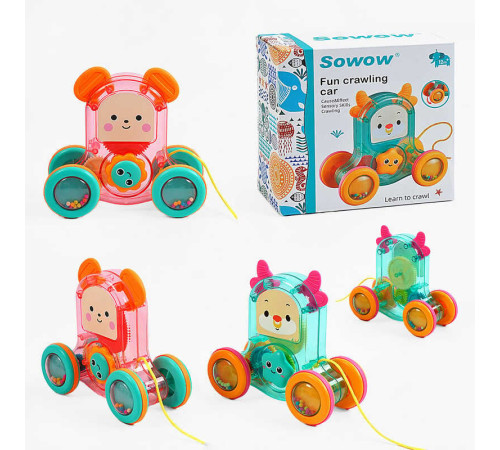 Каталка SW 70-2 (36) “Ведмедик”, 2 кольори, рухливі шестерні, брязкання, в коробці – в наличии! Купите сейчас у KAZKOVA