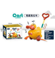 Каталка 0502-2 (32) "Качечка", розмір - 13х14х61 см, рухомі елементи, пискавка, ручка, в коробці