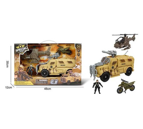 Набір військової техніки G 3109-23 (12) 3 види техніки, фігурка солдата, в коробці