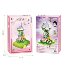 Конструктор 643001 (12) “Cloud castle”, 986 деталей, підсвічування, заводний музичний механізм, платформа обертається по колу, 2 ігрові фігурки, в коробці