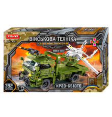 Конструктор "Військова техніка" 12052 (18/2) "Teko", 392 деталі, “КРАЗ-6510ТЕ” та “СОКІЛ-300”, в коробці