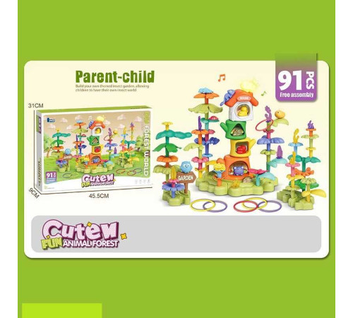 Конструктор 389-3 (18) 91 деталь, в коробці