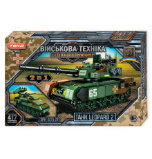 Конструктор “Військова техніка” 49551 (24) "Teko", 417 деталей, танк “LEOPARD 2” та ЗРК “OZELOT”, в коробці