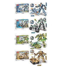 Конструктор 8009-8012 (20) "Трансформер", 4 види, 2 варіанти збірки, в коробці, ВИДАЄТЬСЯ ТІЛЬКИ МІКС ВИДІВ