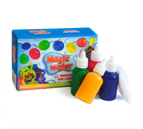 гр Набір для творчості "Magic water" MV6031-01 (10) "Ludum", 4 кольорові гелі, ложка, пакетик сухої речовини, в коробці