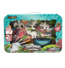 Розмальовка SP 8633 (24) 4 фігурки динозаврів, 6 маркерів, що змиваються, ванночка, щіточка, в коробці