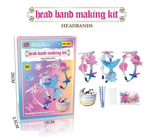 Набір для створення прикрас JX 20437-1 A (108/2) 6 обручів, кольорові стрічки, прикраси, в коробці