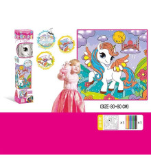 Текстильна розмальовка Z 185-8 H (120/2) розмір полотна: 80х80 см, 12 фломастерів, в коробці