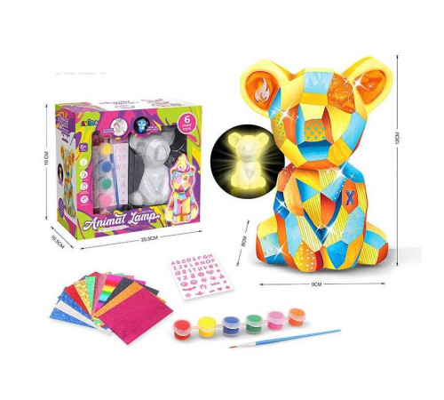 Набір для творчості "Нічник" A 8805 F-1 (72/2) "Ведмедик", підсвічується, фарби, пензлик, наліпки, в коробці