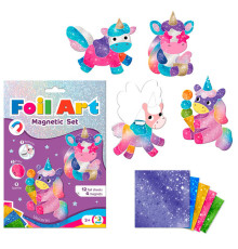 гр Магнітний набір для творчості з фольгою «Єдинороги» 200297 (40) "Dodo", 12 аркушів фольги, 4 магніти, в коробці