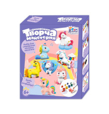 гр Творча майстерня 28130 (24) "4FUN Game Club", "Єдиноріжки", фарби, форми, гіпс, в коробці