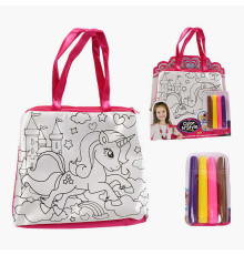 Сумка-розмальовка 613-2 (144/2) текстильна, 4 мініфломастери, застібається на блискавку, на листі