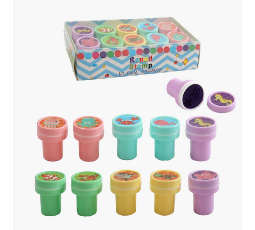 Набір печаток C 71060 (420) "Морські жителі", розмір: 2.5х3 см, 10 штук в упаковці, в коробці