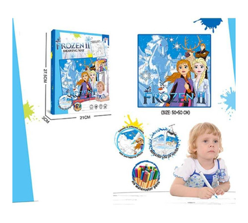 Текстильна розмальовка Z 185-9 F (192/2) розмір полотна - 50х50 см, 6 фломастерів на водній основі, в коробці