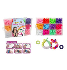 Набір резиночок для плетіння 555 A-2 (144/2) 12 кольорів, м’які, еластичні, в боксі