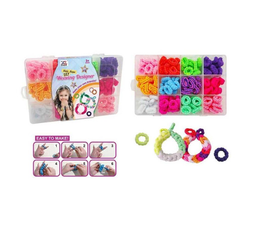 Набір резиночок для плетіння 555 A-2 (144/2) 12 кольорів, м’які, еластичні, в боксі