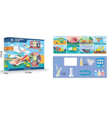 Розмальовка піском HJD 0903-3 (36/2) 12 кольорів піску, 8 двосторонніх розмальовок, фарби, 12 фломастерів, рукавички, в коробці