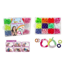 Набір резиночок для плетіння 555 A-3 (144/2) 12 кольорів, м’які, еластичні, в боксі