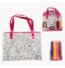 Сумка-розмальовка 613-7 (144/2) текстильна, 4 мініфломастери, застібається на блискавку, на листі