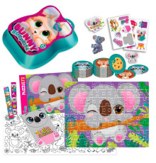 гр Набір для творчості "Bunny surprise" VT 8080-12 (3) темно-рожевий "Vladi Toys", пазли, 50 карток, наліпки, іграшка на пальчик, блокнот, інструкція в коробці