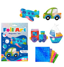 гр Магнітний набір для творчості з фольгою «Транспорт» 200308 (40) "Dodo", 12 аркушів фольги, 4 магніти, в коробці