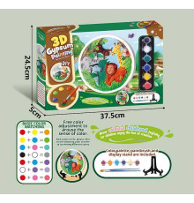 Гіпсова розмальовка ZY 118 (48) гіпсове 3D-панно діаметром 17 см, акрилові фарби, гіпс, пензлики, палітра, в коробці