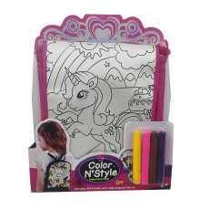 Сумка-розмальовка 614-3 (96/2) текстильна, 4 мініфломастери, застібається на блискавку, на листі