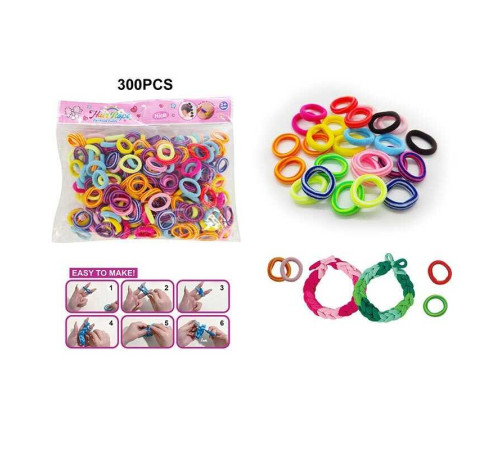 Набір резиночок для плетіння 555 B-4 (240/2) різнокольорові, м’які, еластичні, в пакеті