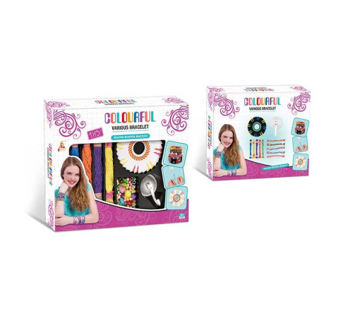 Набір для творчості 338-1008 (60/2) 2 станки для плетіння, 5 кольорів ниток, бусини, в коробці